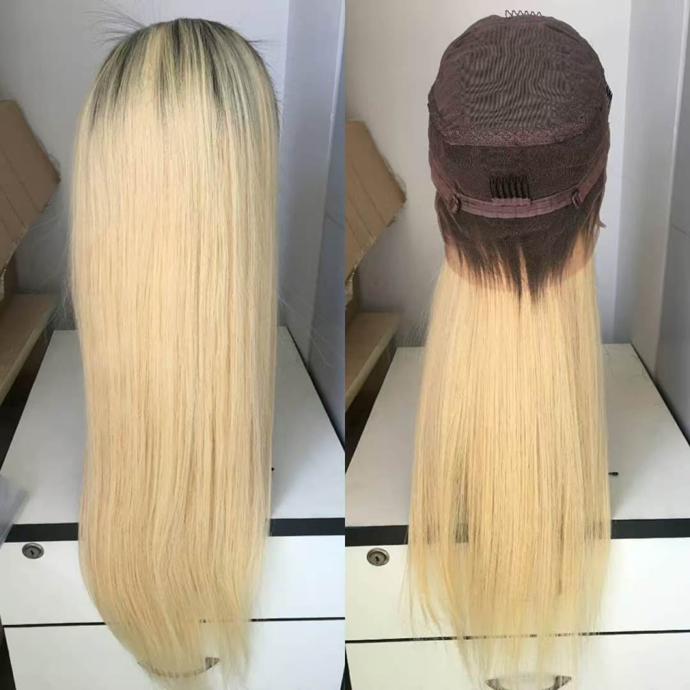 Dark Root 613 Ombre Blonde Wig