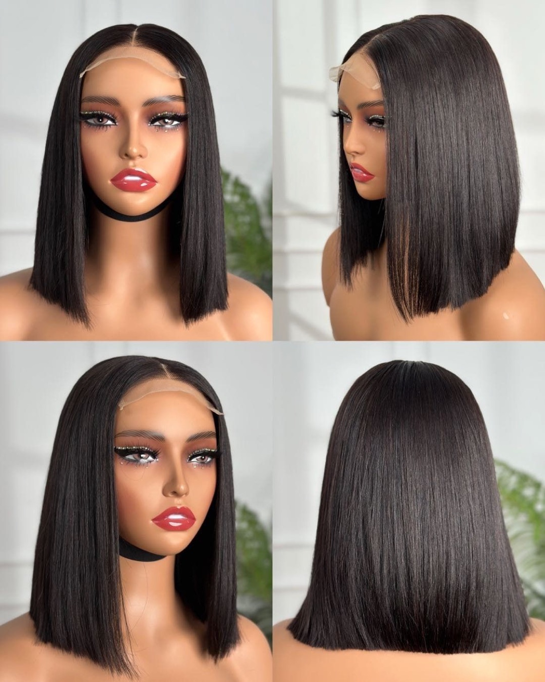 5x5 Closure Lace Bob Wig 12 Inch
