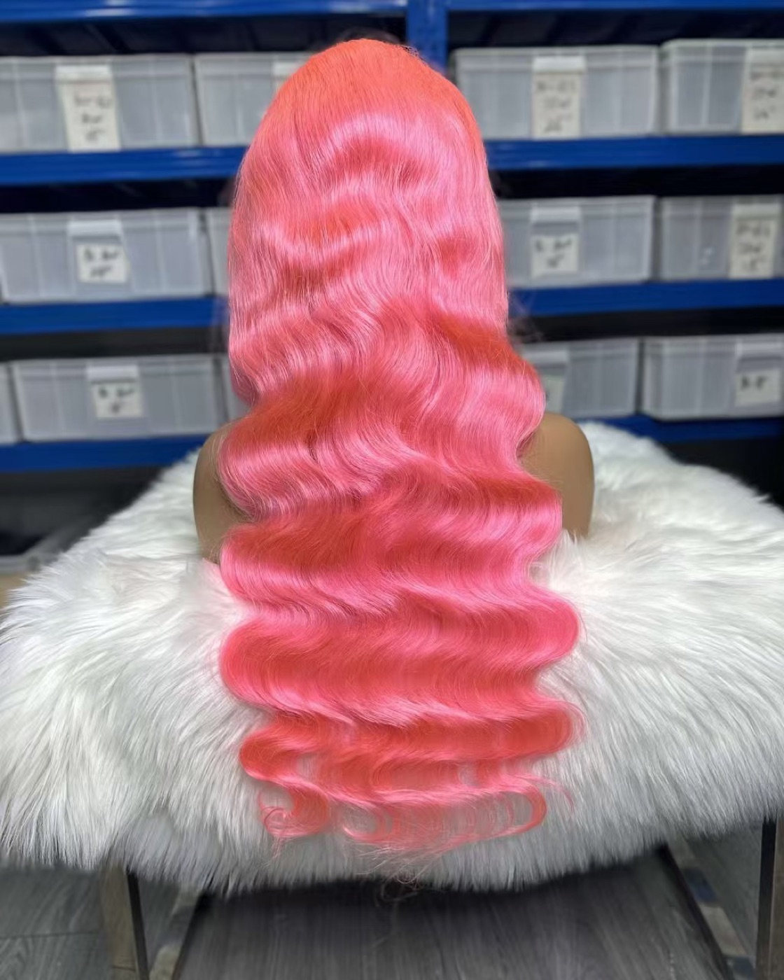 5x5 Closure Lace Wig Pink Body Wave 20 Inch