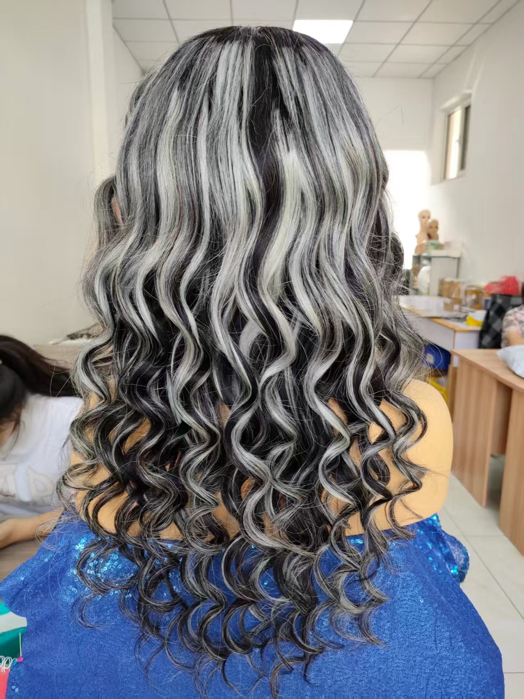 Closure Lace Wig Highlight Curly 22 Inch