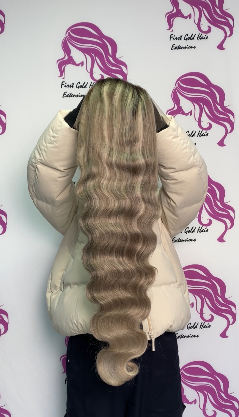 Dark Root Highlight Body Wave Frontal Lace Wig 26 Inch