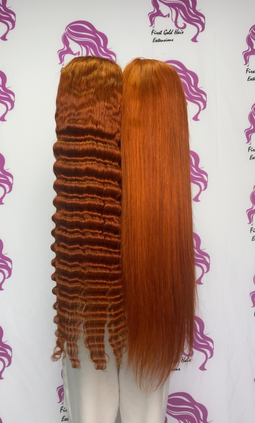 Ginger Color Hair Wig Deal — Deep Wave + Straight