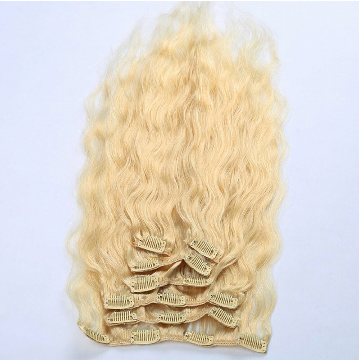 613 Blonde Clip-In Hair Extensions — 7-Piece Set