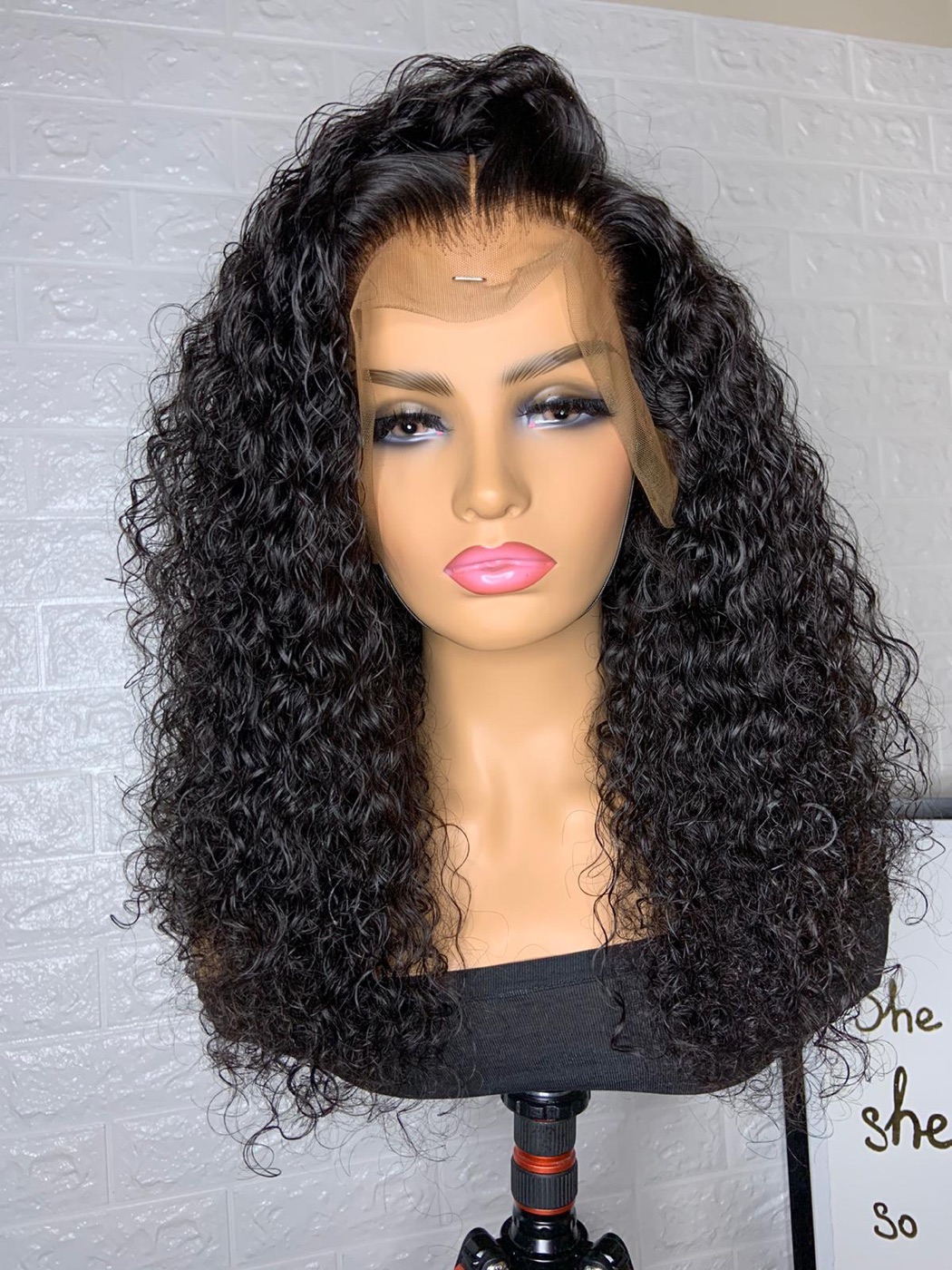 M-Shape Hairline 13x6 Frontal Lace Wig Curly 22 Inch