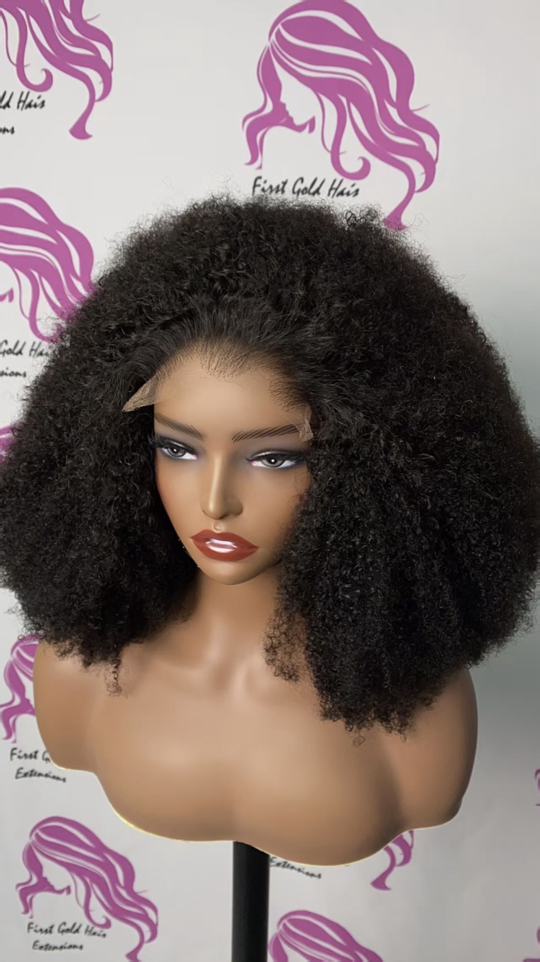 M-Shape Hairline 5x5 HD Closure Lace Wig Afro Kinky